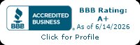 BBB Accredited Business badge for Clean Air, Greensboro NC
