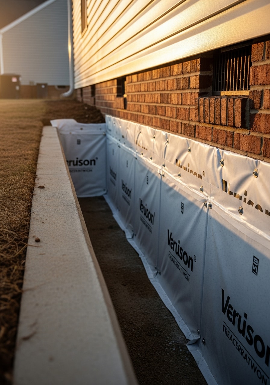 A craftsperson carefully inspecting details on a High Point residential project.