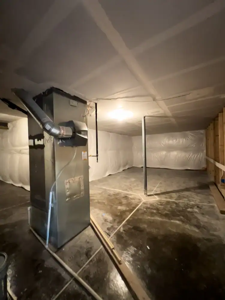 Crawl space encapsulation by Clean Air LLC improves indoor air quality and energy efficiency in Alam.